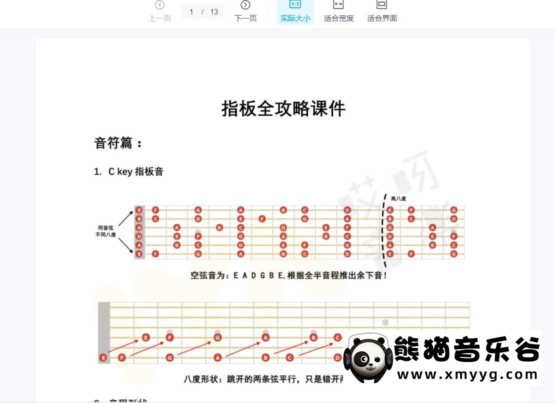【哎呀音乐破解课程】Neo老师《吉他指板全攻略》视频+课件百度网盘-熊猫音乐谷